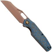 Afbeelding voor Tenable Knives Tuckamore B1052A3 Rose Gold Nitro-V, Blue Yellow Vortex Micarta, zakmes, Jonathan Styles design