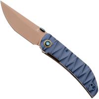 Afbeelding voor Tenable Knives Tarkin B1078A2 Rose Gold Nitro-V, Blue Aluminum, Faceted Wave Texture, zakmes, Matthew Christensen design