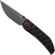 Afbeelding voor Tenable Knives Tarkin B1078A3 Blackwashed Nitro-V, Black G10, Faceted Wave Texture, zakmes, Matthew Christensen design