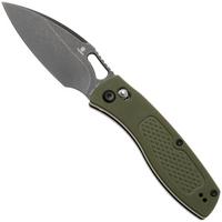 Afbeelding voor Tenable Knives Heron B2124V5 Blackwashed Nitro-V, Olive Green G10, zakmes, Johan Jordaan design