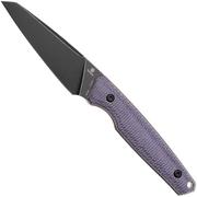 Afbeelding voor Tenable Knives Parr G011B1 Blackwashed 14C28N, Purple Micarta, vaststaand mes, Jonathan Styles design