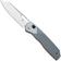 Afbeelding voor Tenable Knives Shard T1006V4 Stonewashed 14C28N, Gray Aluminum, zakmes, Kim Ning design