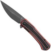 Afbeelding voor Tenable Knives Kratos T1024A1 Blackwashed Nitro-V, Black Red G10, zakmes, Ostap Hel design