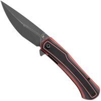 Immagine per Tenable Knives Kratos T1024A1 Blackwashed Nitro-V, Black Red G10, coltello da tasca, Ostap Hel design