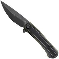 Immagine per Tenable Knives Kratos T1024A4 Blackwashed Nitro-V, Black Green G10, coltello da tasca, Ostap Hel design