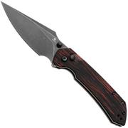 Afbeelding voor Tenable Knives Fenrir T1034F1 Blackwashed 14C28N, Black Red G-Mascus, zakmes, Greg Schob design
