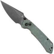 Afbeelding voor Tenable Knives Fenrir T1034F5 Blackwashed 14C28N, Green Micarta, zakmes, Greg Schob design
