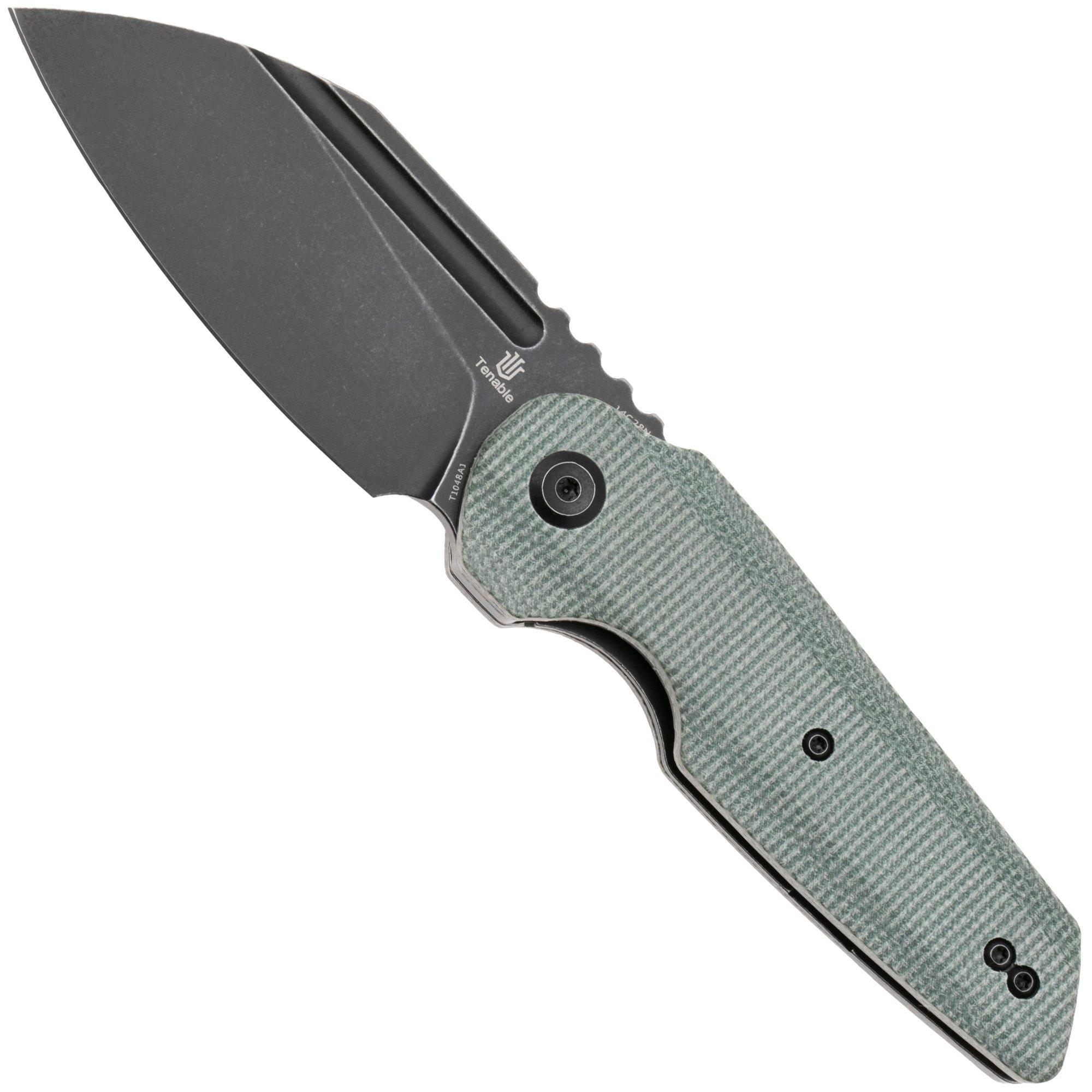 Nóż składany Tenable Knives Rafe L T1048A1 Blackwashed 14C28N, Green Micarta, projekt 4T5