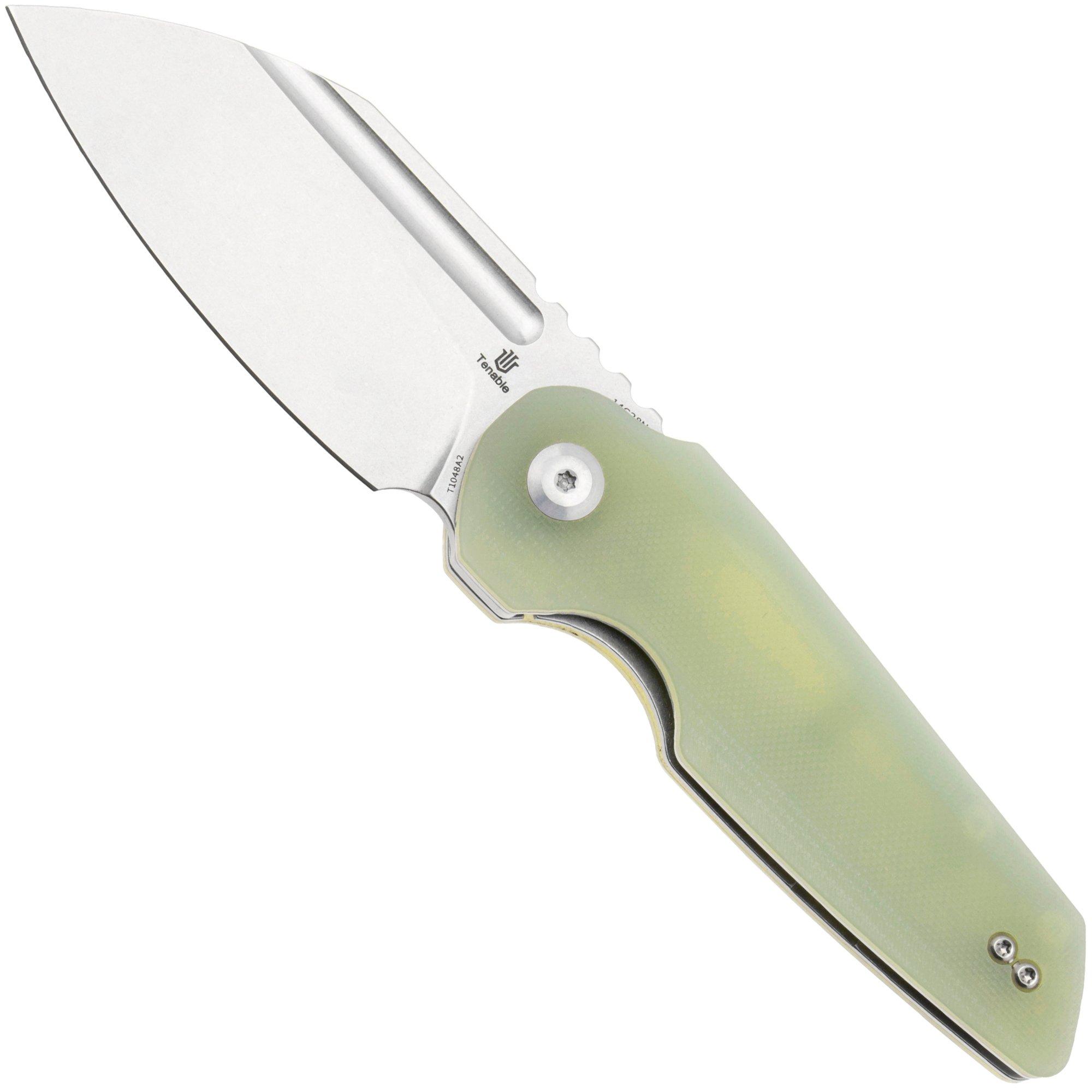 Tenable Knives Rafe L T1048A2 Rafe L, Stonewashed 14C28N, Jade G10, pocket knife, 4T5 design