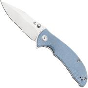 Afbeelding voor Tenable Knives Rei T1061A1 Stonewashed 14C28N, Blue Micarta, zakmes, Karambit Maker design