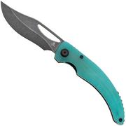 Afbeelding voor Tenable Knives Gideon T1119A5 Blackwashed Nitro-V, Tiffany Blue G10, zakmes, Dead Sober design