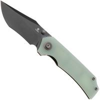 Afbeelding voor Tenable Knives Fermi T1122A2 Black Coated 14C28N, Jade G10, zakmes, Burchtree design