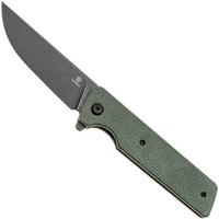 Image pour Tenable Knives Anomaly T2038A2 Blackwashed NItro-V, Green Micarta, couteau de poche, Pinkerton Knives design