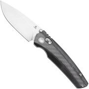 Afbeelding voor Tenable Knives Raven T2109V1 Stonewashed 14C28N, Twill Carbon Fiber, zakmes, Black Bird Blades design