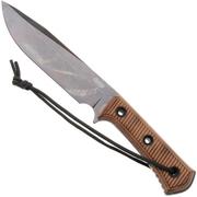 Afbeelding voor TRC Knives Apocalypse, Elmax Apocalypse Finish, Torched Natural Canvas Micarta, survivalmes