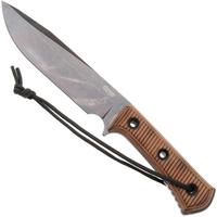 Afbeelding voor TRC Knives Apocalypse, Elmax Apocalypse Finish, Torched Natural Canvas Micarta, survivalmes