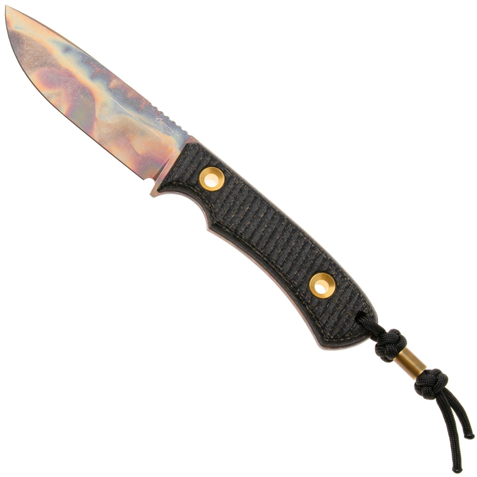 TRC Knives Polheim PLH-APO-BCM Apocalyptic CPM Magnacut, Black Burlap Micarta, Survival Messer