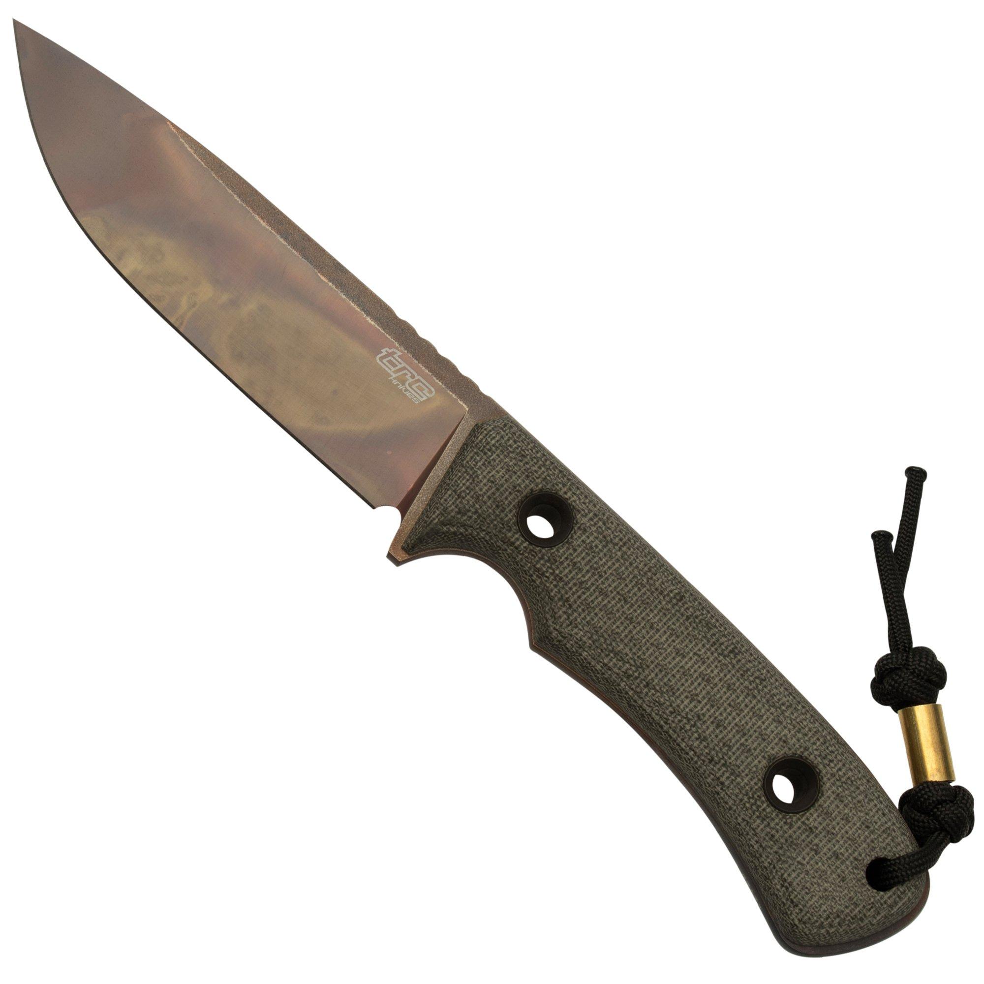 TRC Knives South Pole Apo Finish Green Canvas Micarta, survival knife
