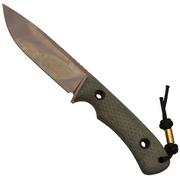 TRC Knives South Pole Apo Finish Green Canvas Micarta, cuchillo de supervivencia