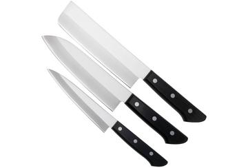 Tojiro Basic TBS-300, set de 3 couteaux, nakiri, santoku, petty