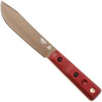 Afbeelding voor TOPS Knives Ontario XL Hunter ON7026, Midnight Bronze Traction Coated 1095 Carbon Steel, Red Canvas Micarta jachtmes