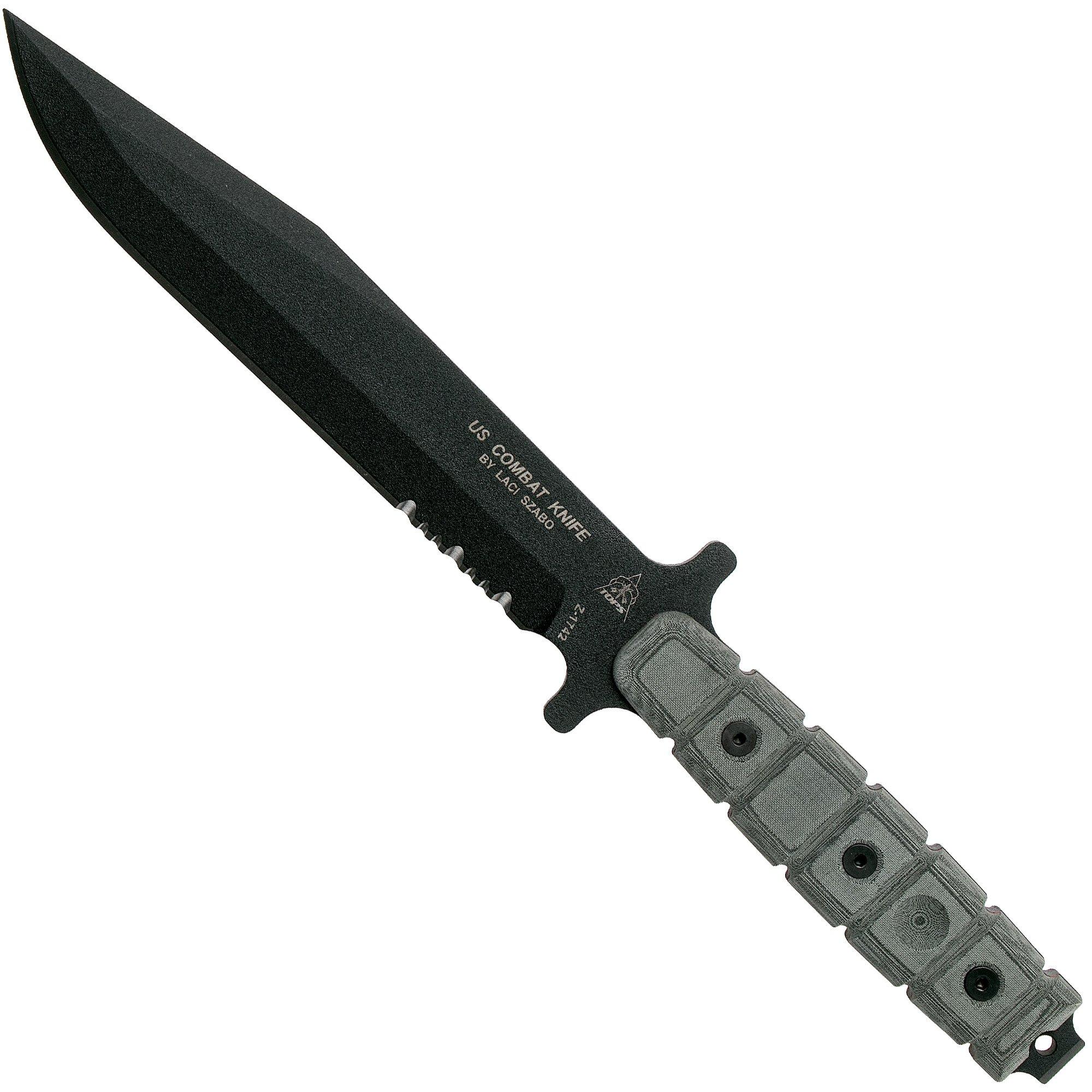 Nóż outdoorowy TOPS Knives US Combat Knife, Serrated, US-01-SERR, projekt Szabo