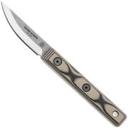 TOPS Knives Wood Nymph WDNP-01 Stonewahed 1095, Black Tan Micarta, Fahrtenmesser, Bushcraft Kelso Design