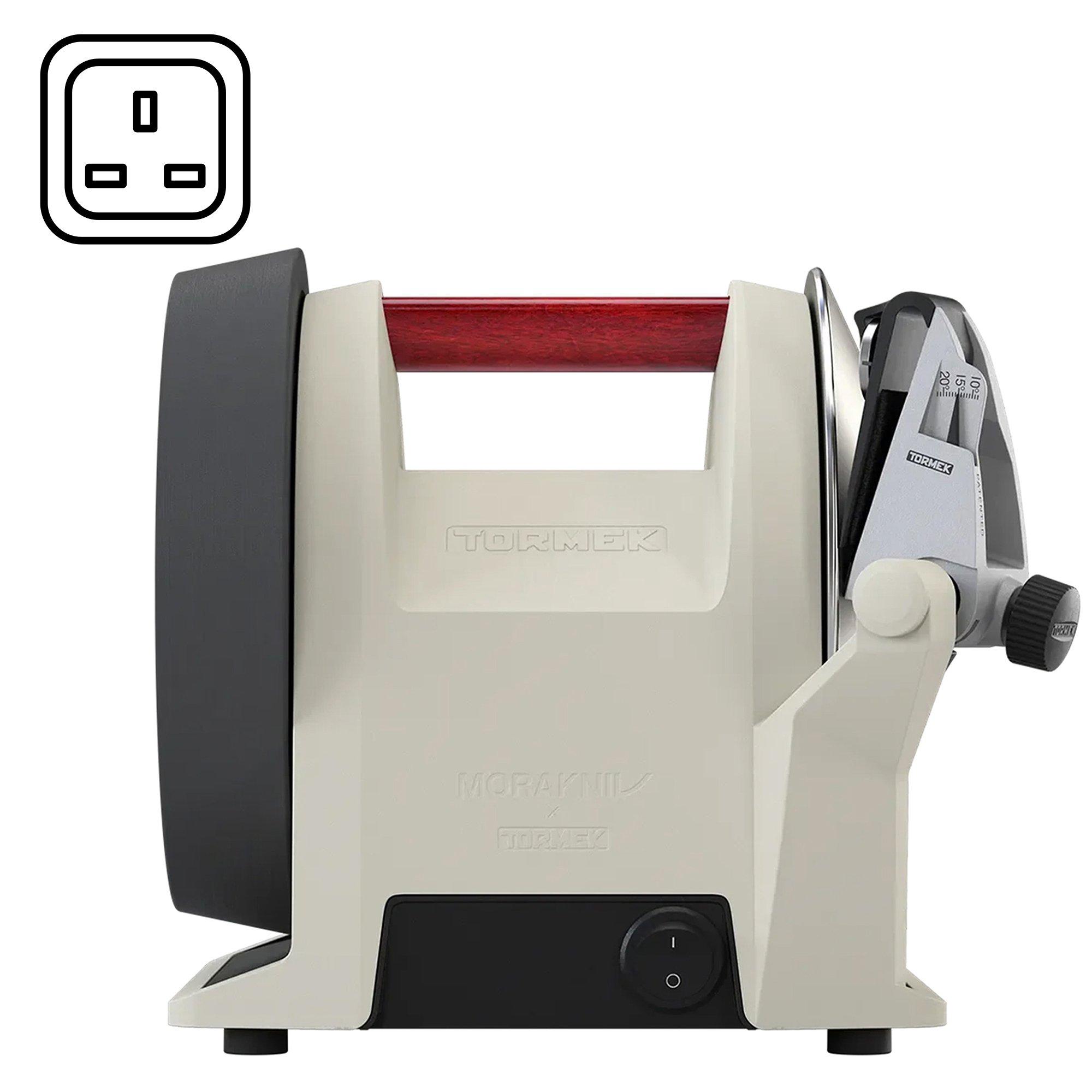 Tormek T-1 Kitchen Knife Sharpener x Morakniv 1891, Linen White, Type G UK plug