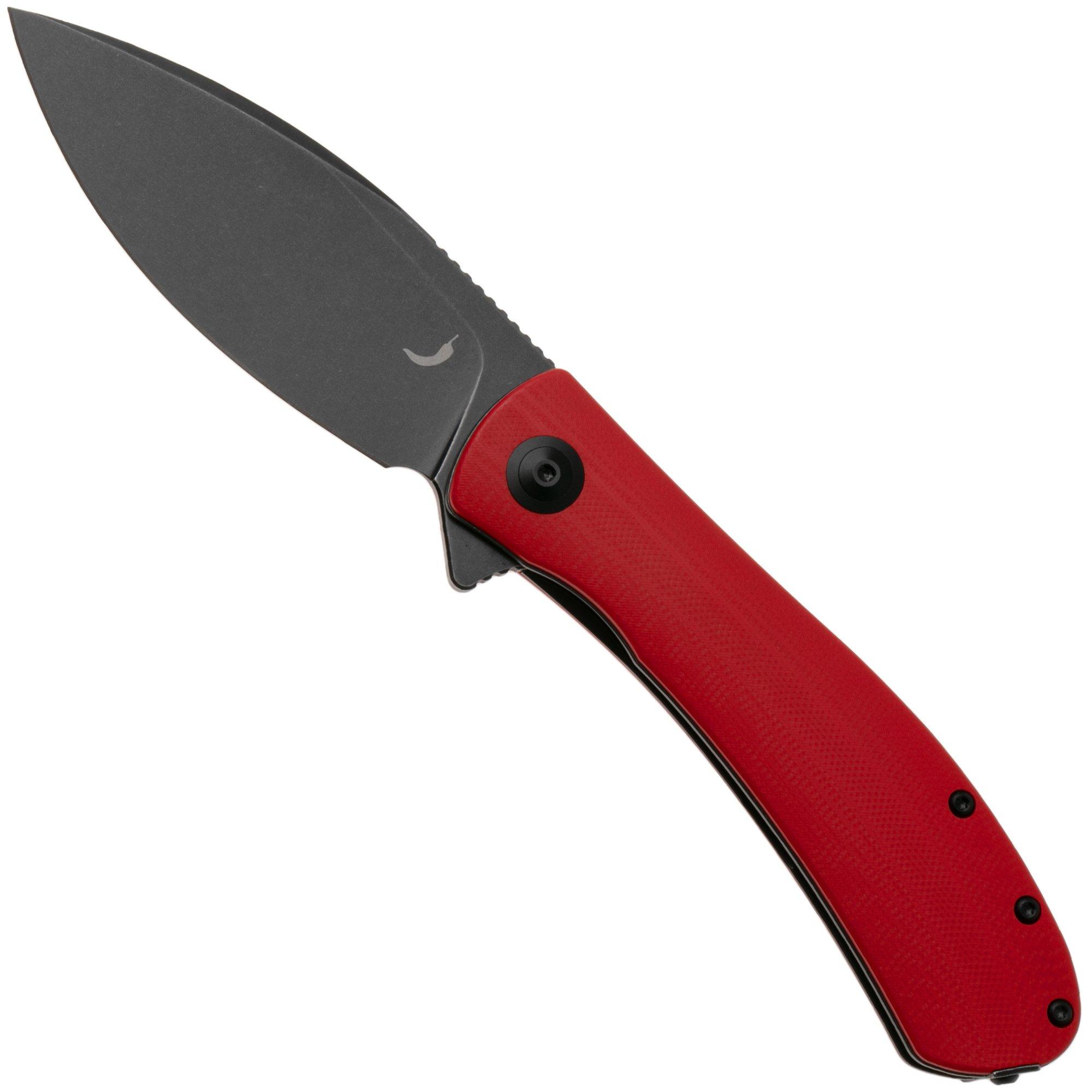 Trollsky Knives Mandu XL MT021-XL, Black 14C28N, Red G10 zakmes