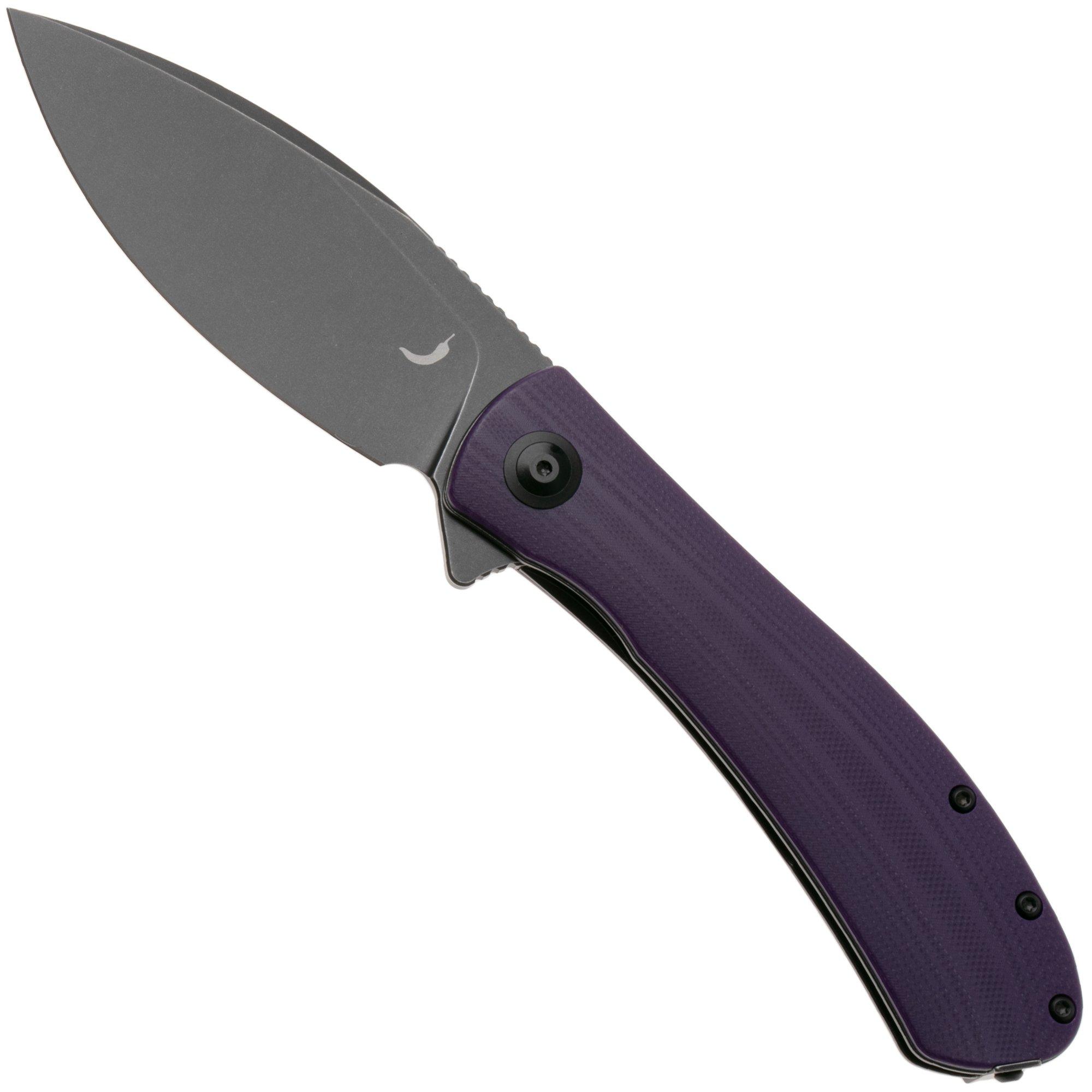 Trollsky Knives Mandu XL MT022-XL, Black 14C28N, Purple G10 zakmes