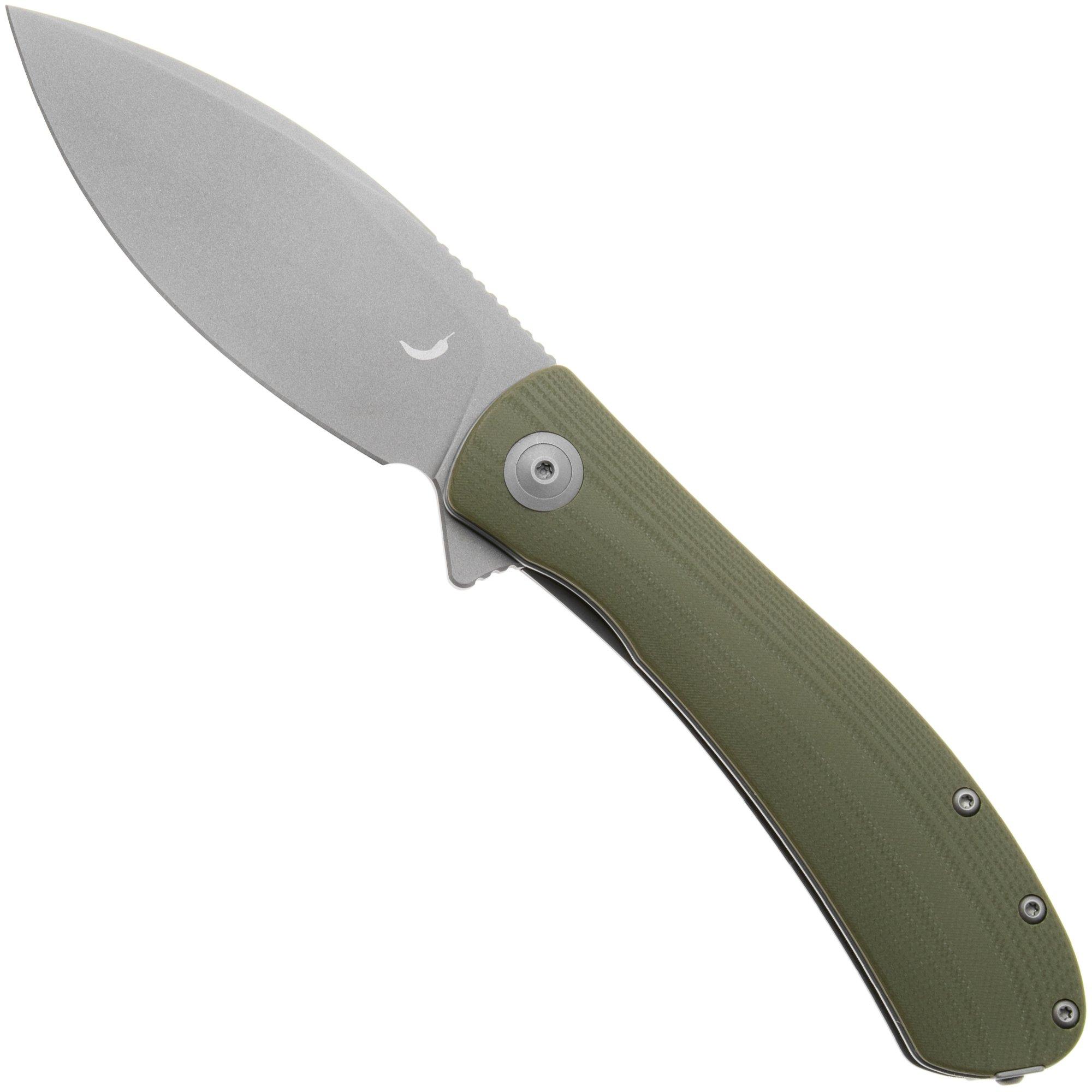 Trollsky Knives Mandu XL MT034-XL Dark Bead Blast 14C28N, OD Green G10, zakmes