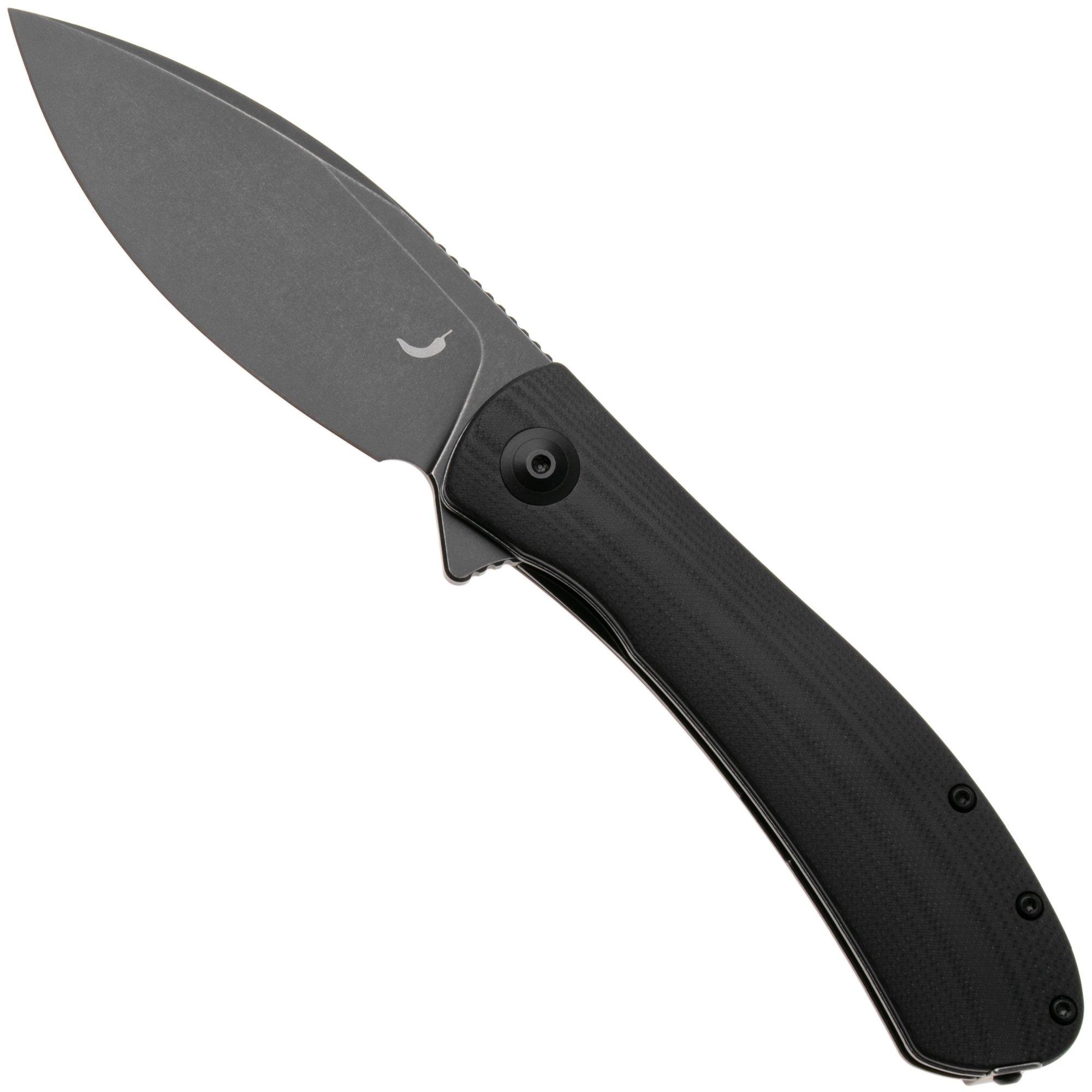 Trollsky Knives Mandu XL MT035-XL Black Stonewashed PVD 14C28N, Black G10, zakmes