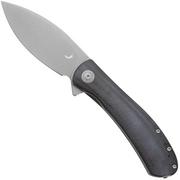 Afbeelding voor Trollsky Knives Mandu XL MT036-XL Dark Bead Blast 14C28N, Black Micarta, zakmes