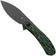 Afbeelding voor Trollsky Knives Mandu XL MT037-XL Black Stonewashed PVD 14C28N, Green Turtle G10, zakmes
