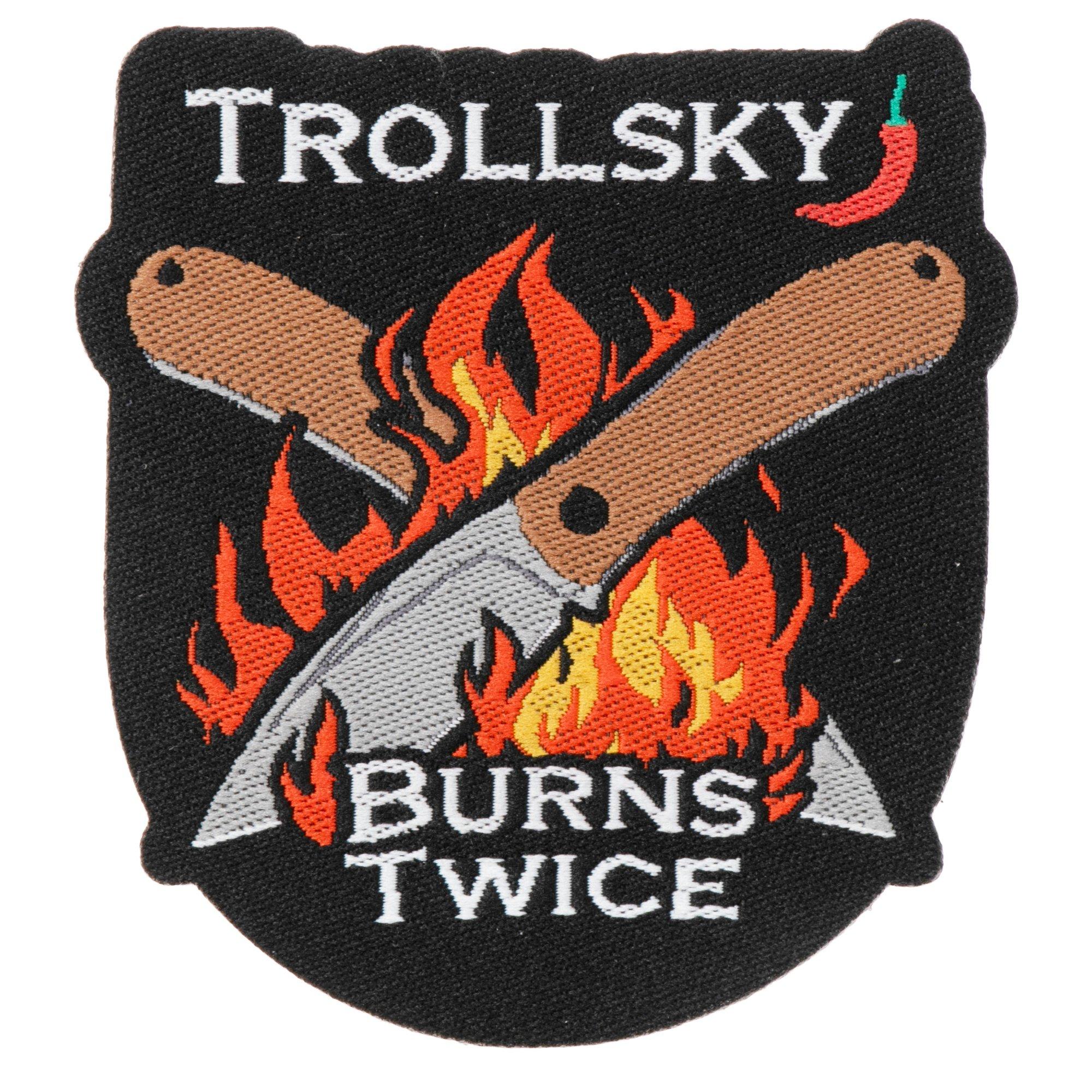 Trollsky Knives Burns Twice Crossed Blades Patch MTA003 patch