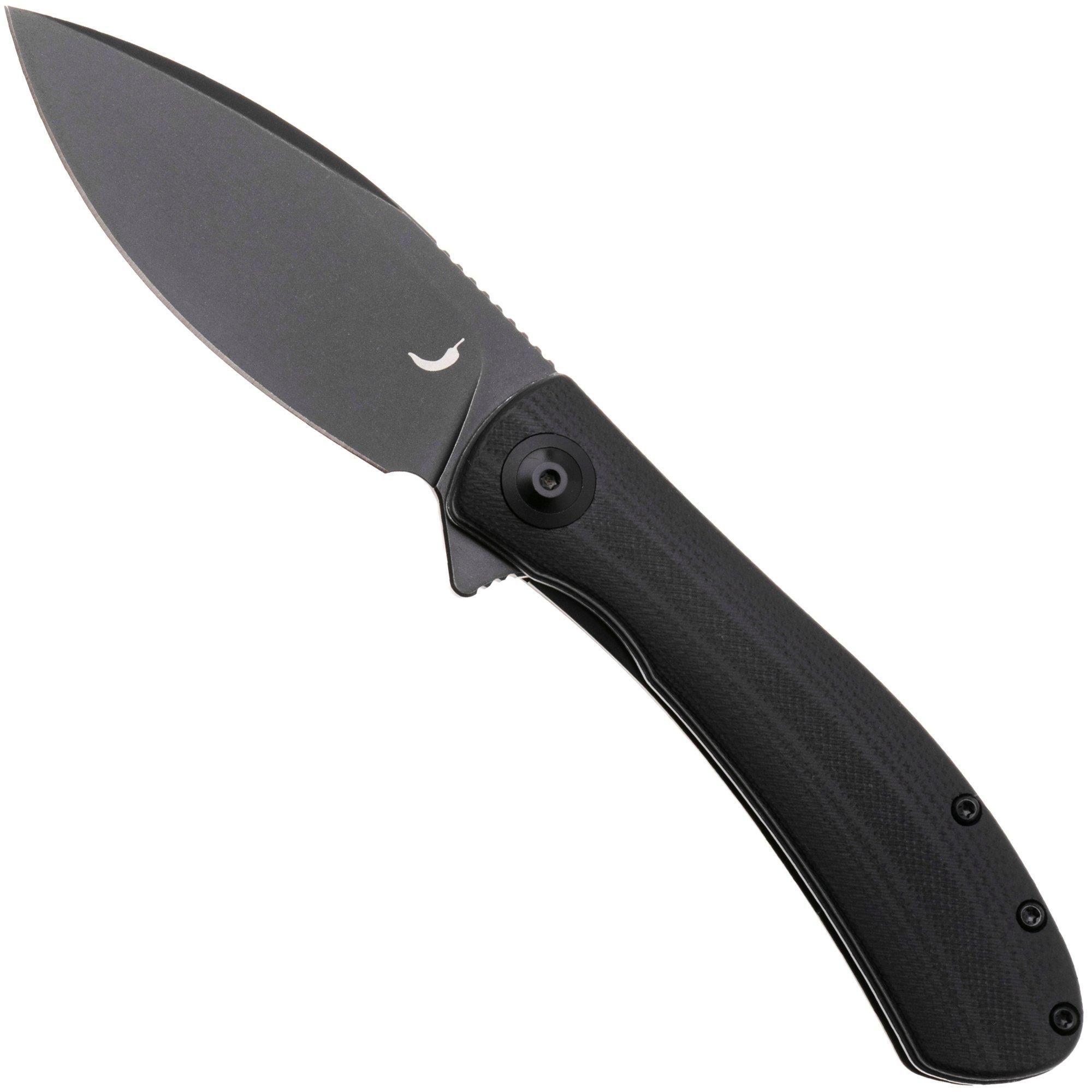 Trollsky Knives Mandu Evo MTE003 Blackwashed 14C28N, Black G10, pocket knife, Michael Trollsky design