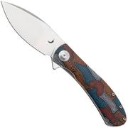 Bild für Trollsky Knives Mandu Evo MTE010 Satin 14C28N, Kaleidoscope Turtle G10, Taschenmesser, Michael Trollsky Design