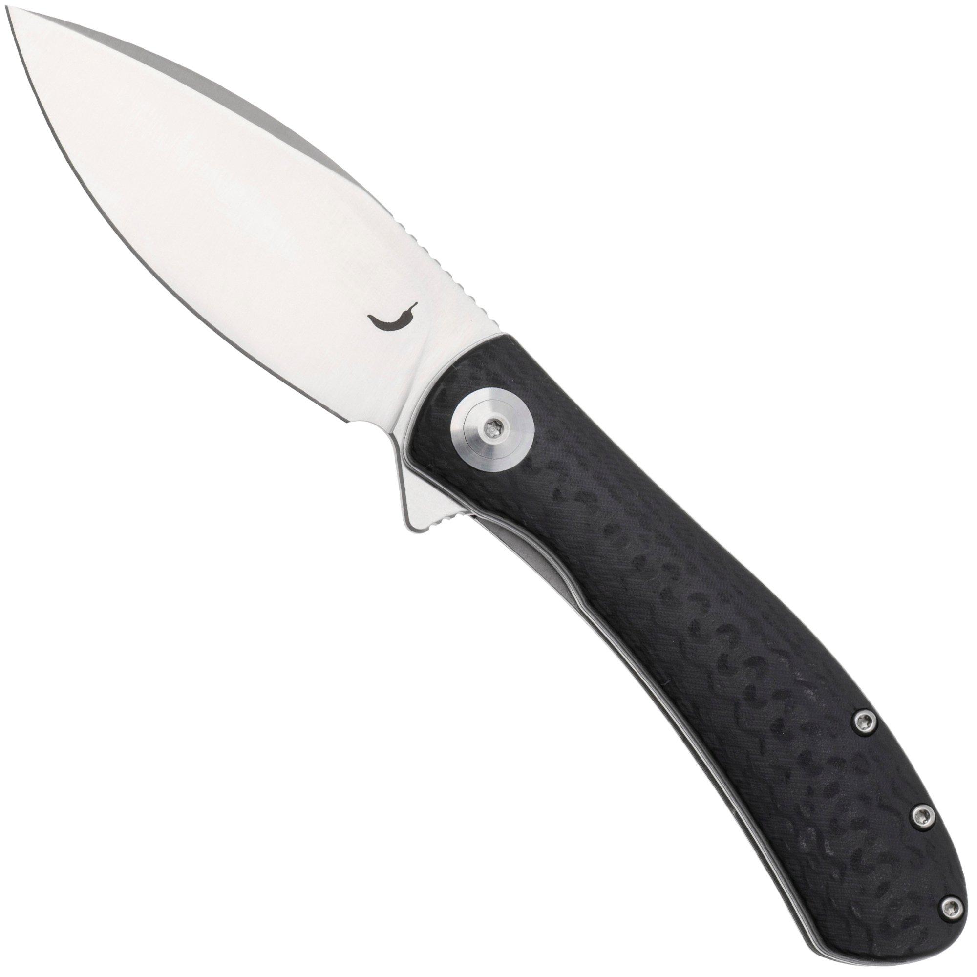 Trollsky Knives Mandu Evo MTE013 Satin MagnaCut, Black CarbonTex G10, pocket knife, Michael Trollsky design