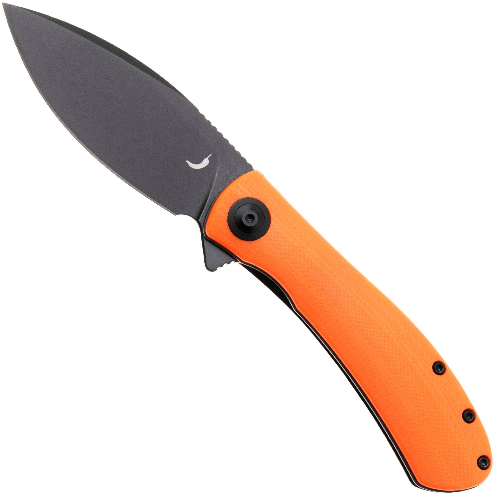 Trollsky Knives Mandu Evo MTE015 Blackwashed MagnaCut, Orange G10, pocket knife, Michael Trollsky design