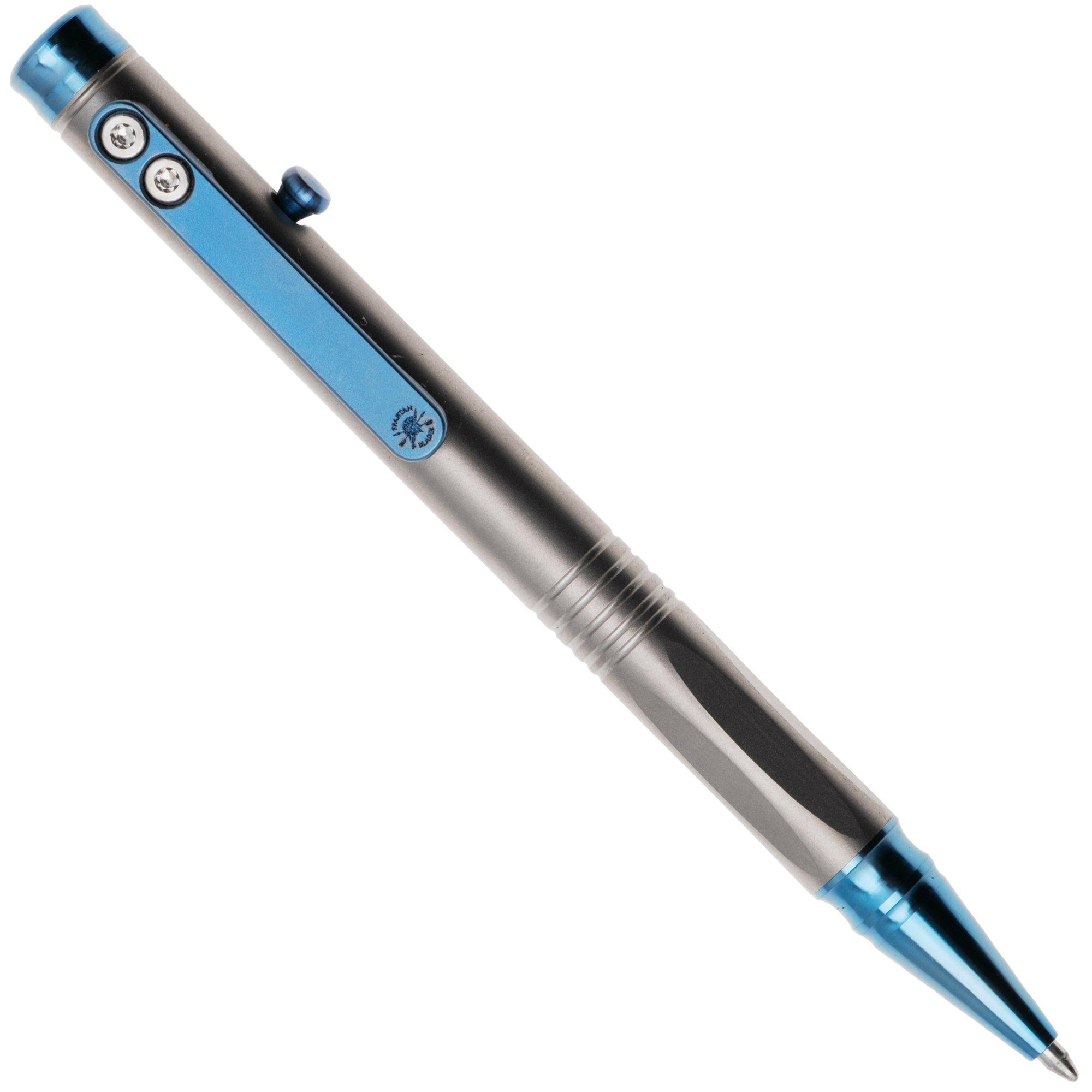 Spartan Blades Grafi Bolt Action Pen, Blue Titanium, stylo EDC