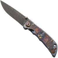 Obraz dla Nóż składany Spartan Blades Harsey Folder 3.25 Angel SF10ANGLDM Chad Nichols Damascus, Blue Titanium, projekt Bill Harsey