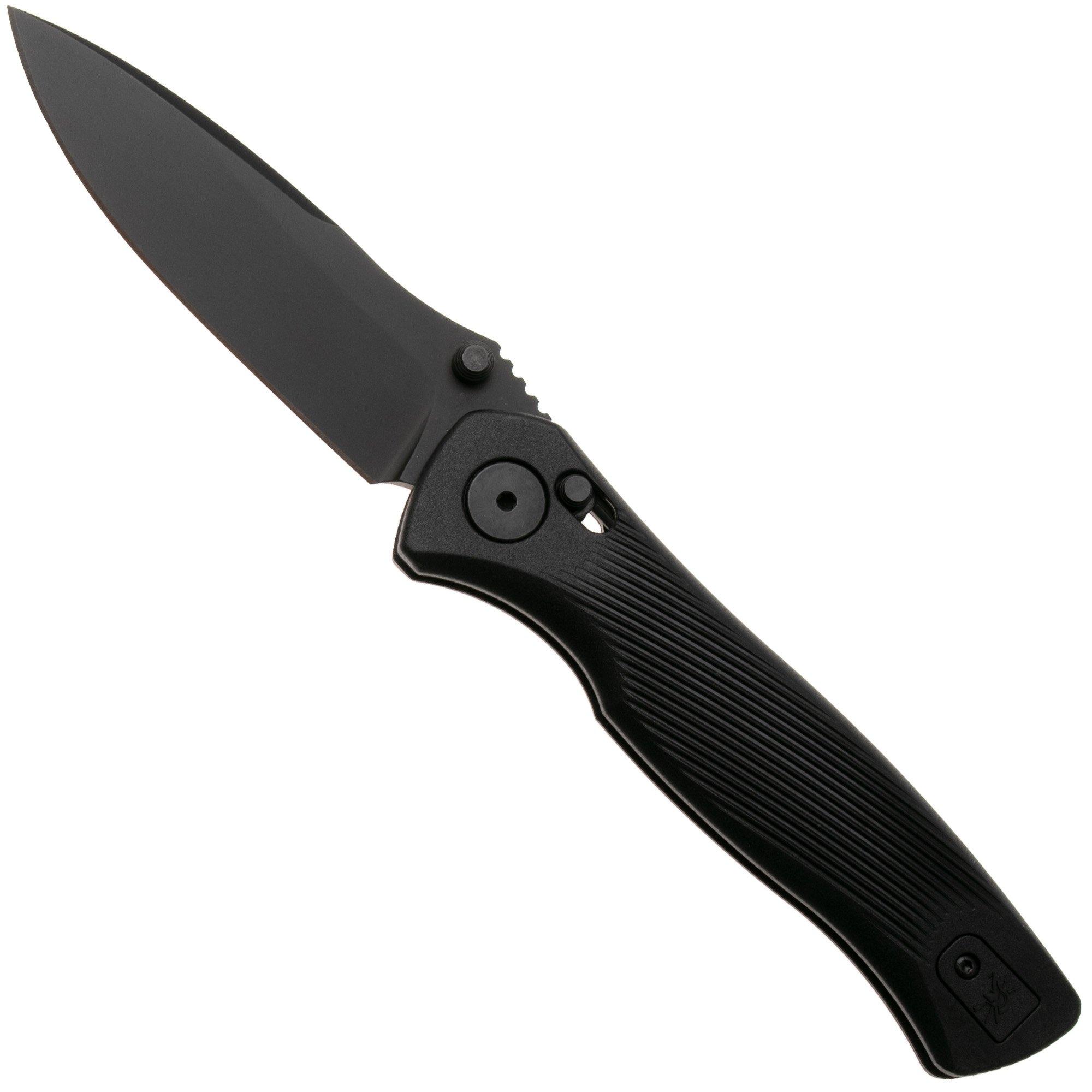 Spartan Blades Eleos SFBL15BKBK, Black PVD 154CM, Black GFN zakmes, Curtis Iovito design