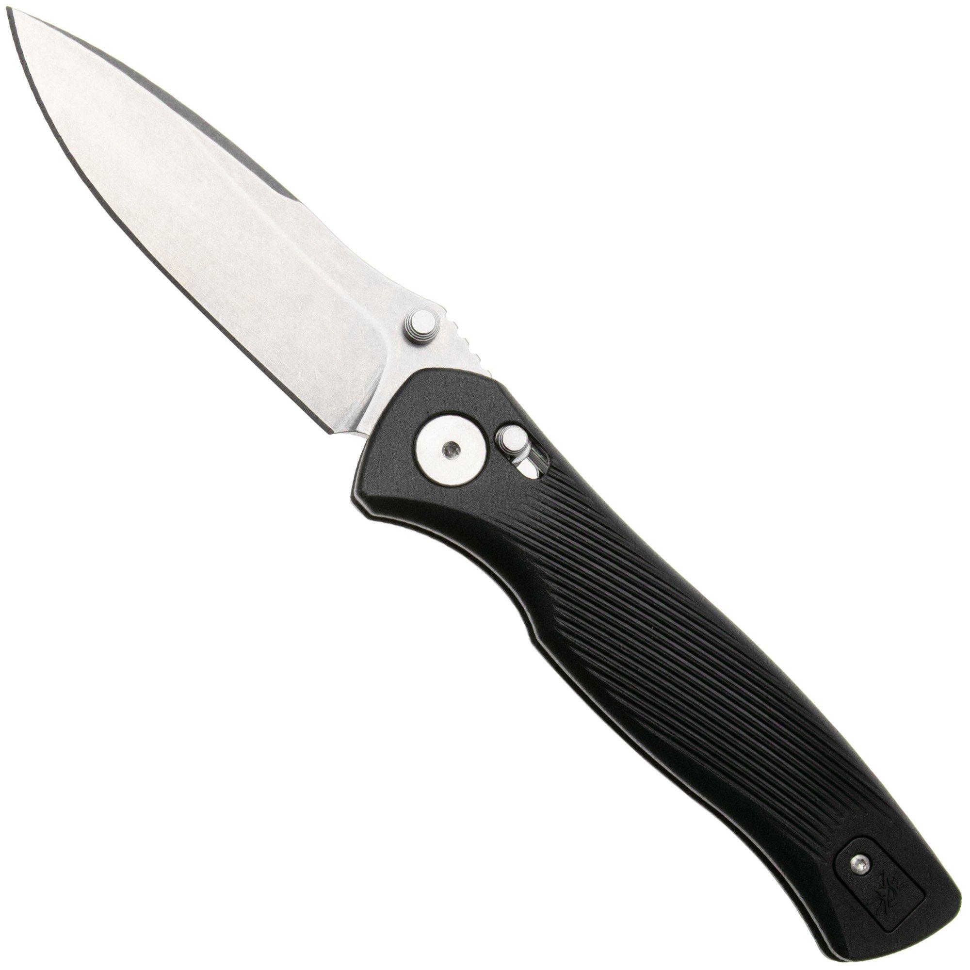 Spartan Blades Eleos SFBL15SWBK, Stonewashed 154CM, Black GFN zakmes, Curtis Iovito design