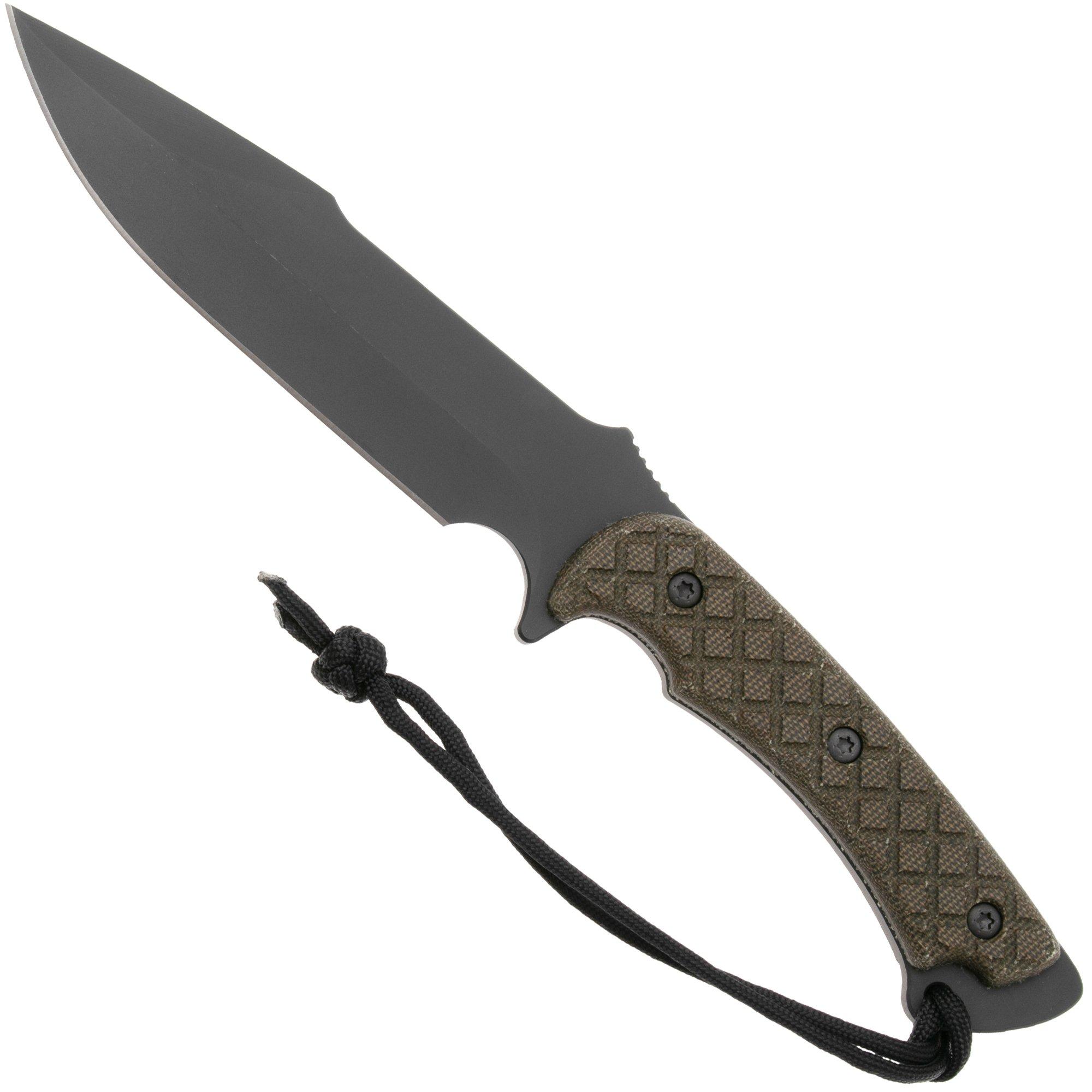 Spartan Blades Horkos SB4BKGRKYBK Black, Green Micarta, couteau de survie, étui en kydex