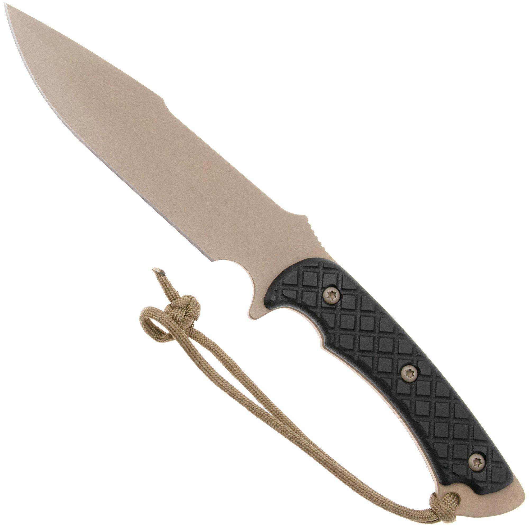 Nóż survivalowy Spartan Blades Horkos SB4DEBKNLBK Flat Dark Earth, Black, pochwa MOLLE