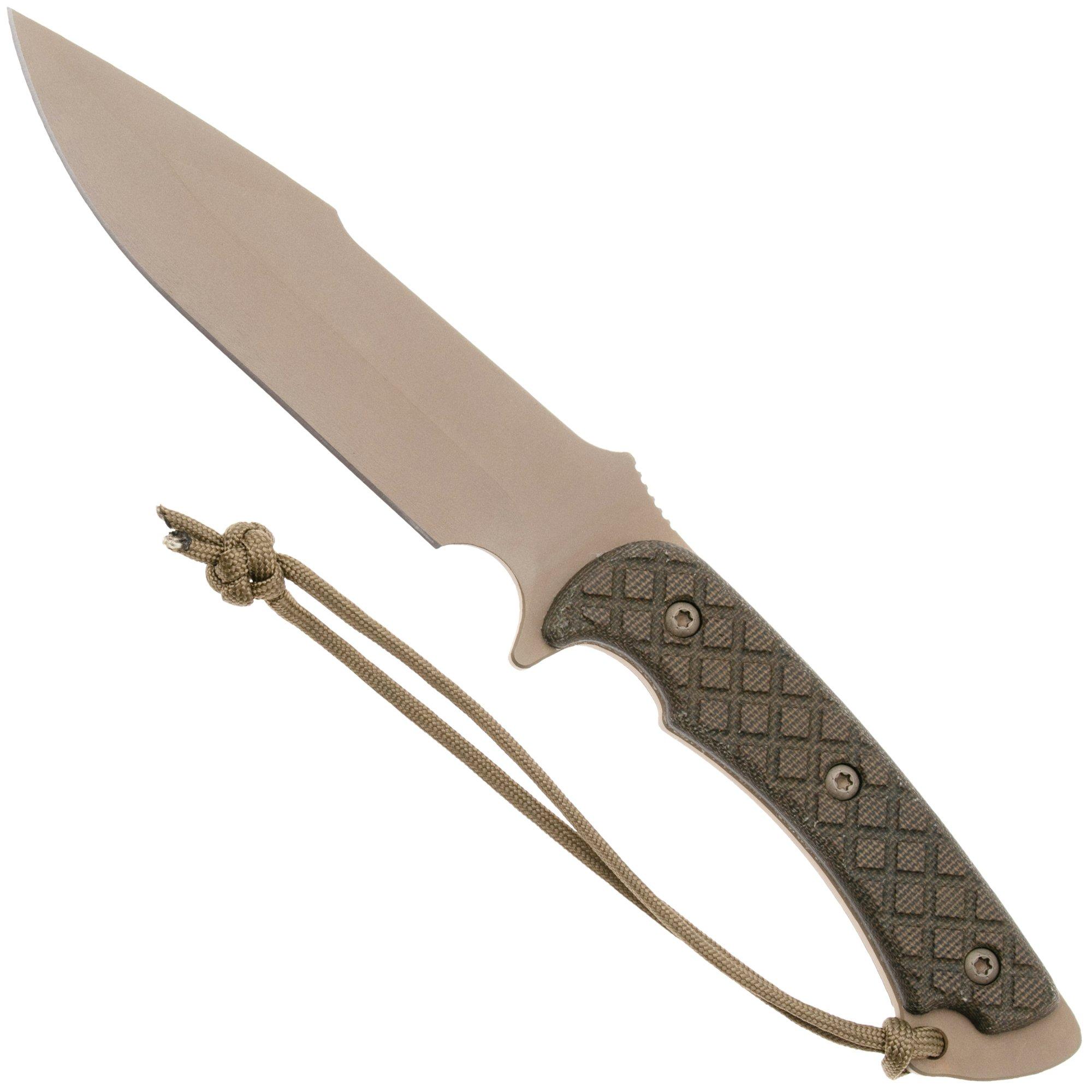 Nóż survivalowy Spartan Blades Horkos SB4DEGRKYTN Flat Dark Earth, Green Micarta, pochwa kydex