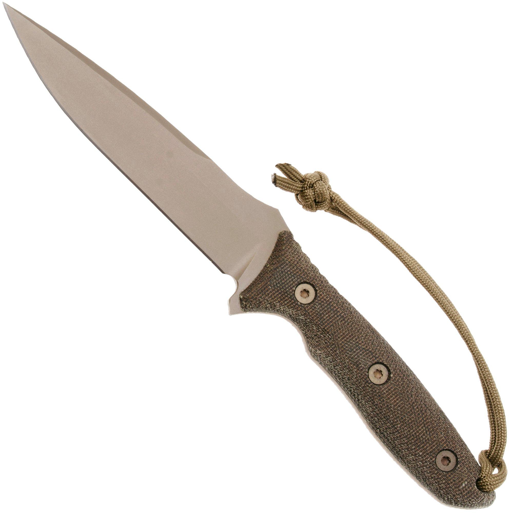 Spartan Blades Moros SB53DEGRKYTN Flat Dark Earth, Green Micarta, Survival Messer, Kydex Scheide