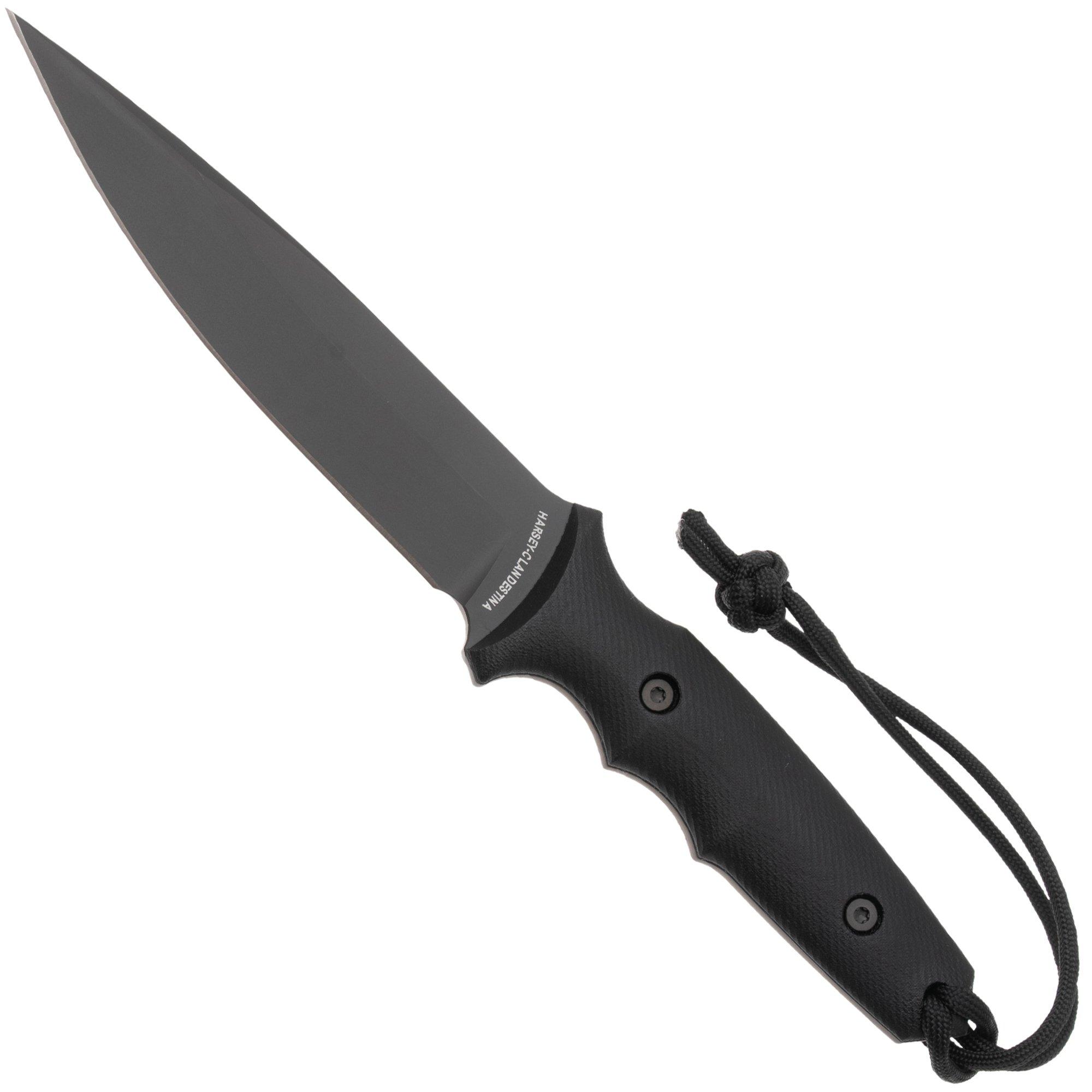 Spartan Blades Harsey Clandestina SB57BKBKKYBK Black, Black Micarta, Survival Messer, Kydex Scheide