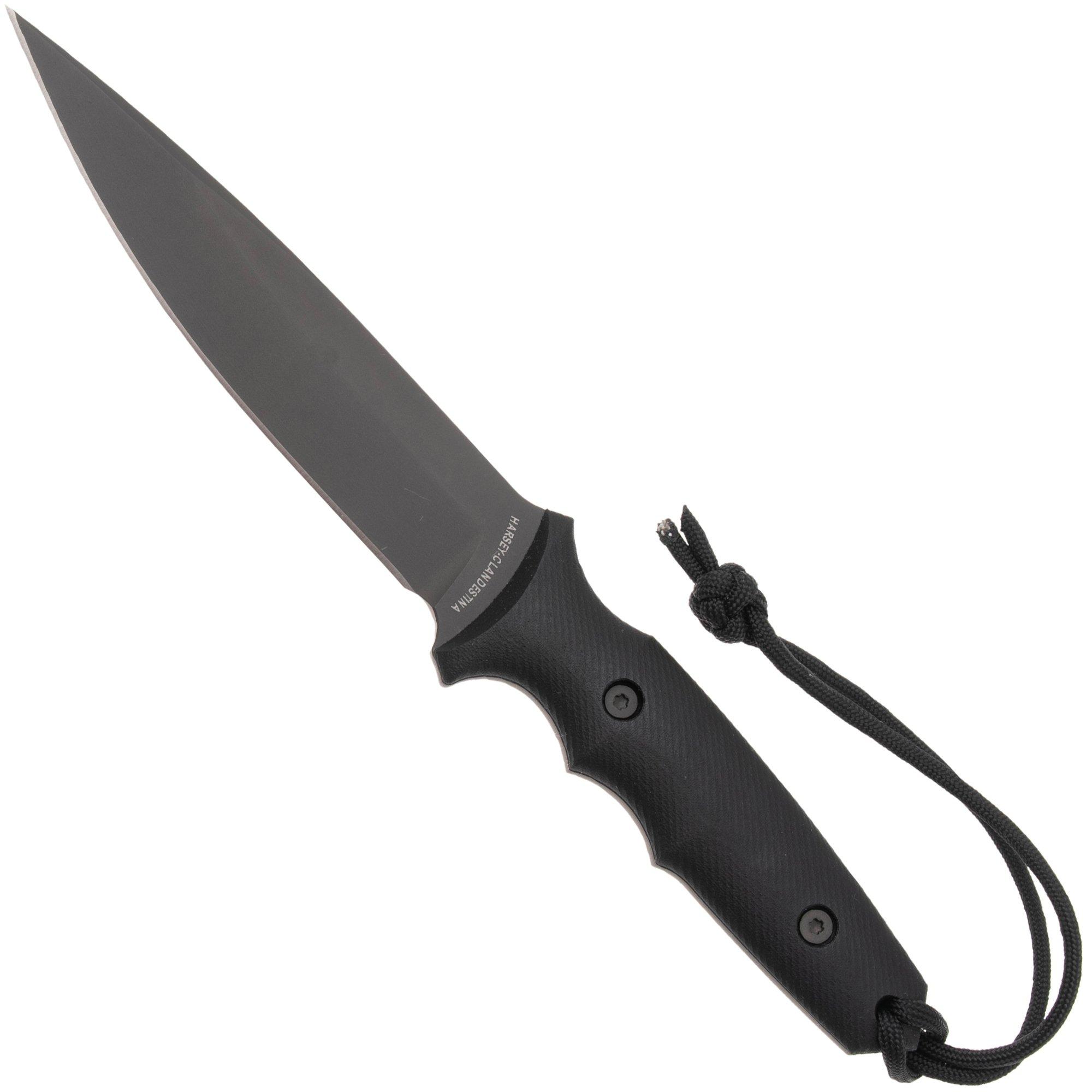 Spartan Blades Harsey Clandestina SB57BKBKNLBK Black, Black Micarta, Survival Messer, MOLLE Scheide