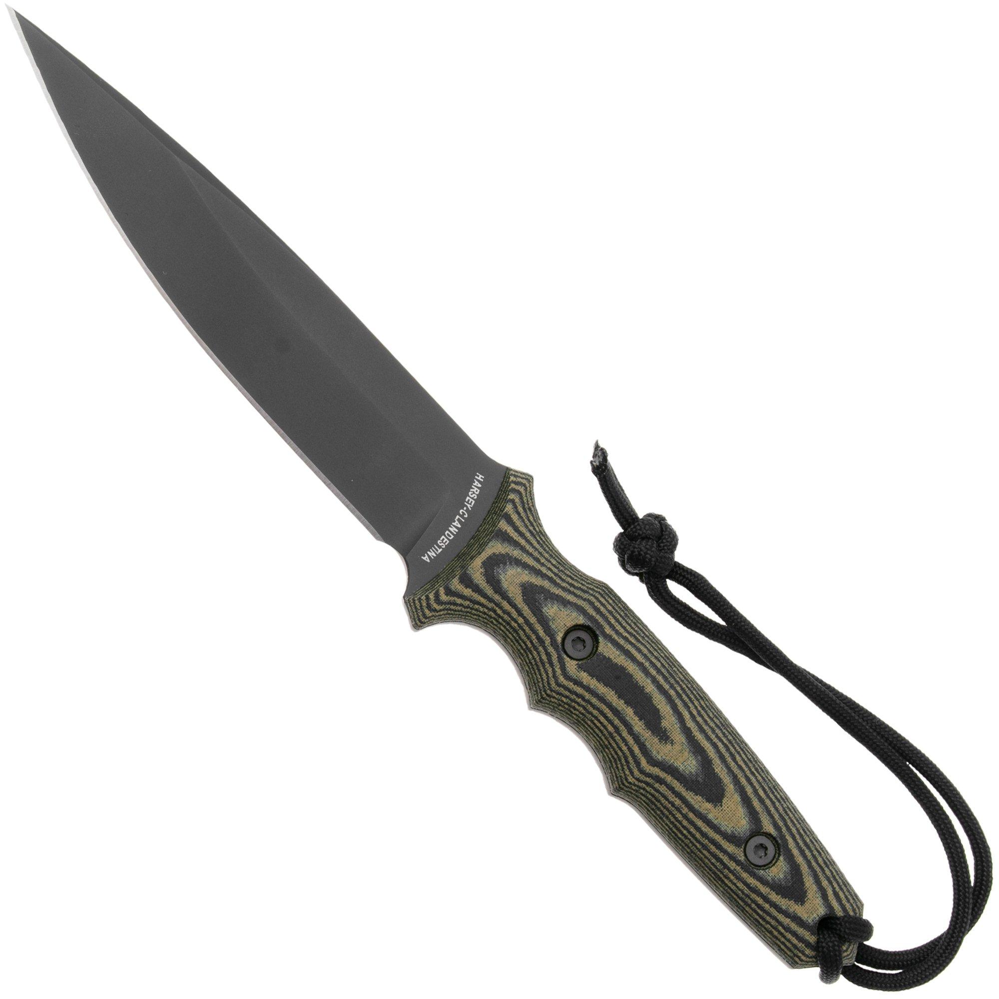 Nóż survivalowy Spartan Blades Harsey Clandestina SB57BKCMNLBK Black, Camo Micarta, pochwa MOLLE